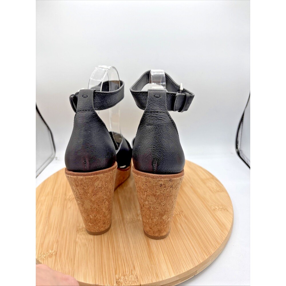 Dolce Vita Unbane Black Cork Wedge Sandal Open Toe Ankle Strap NWOT Size  9.5 - Picture 7 of 10